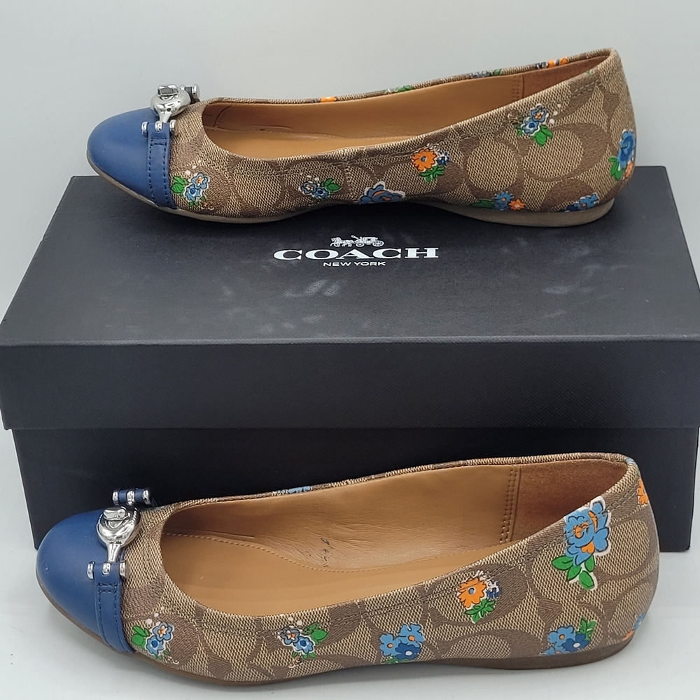 Coach Leila Ballet flats Signature C And Floral Design Size 6M - Picture 3 of 16